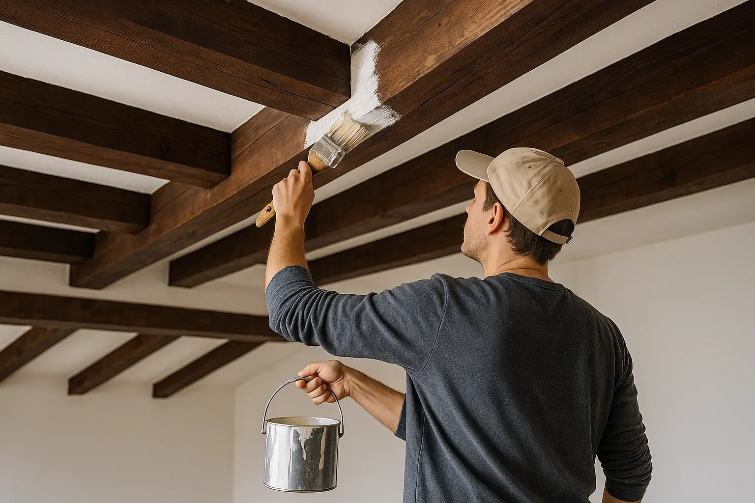 Peindre poutres bois: Guide complet pour intérieur lumineux