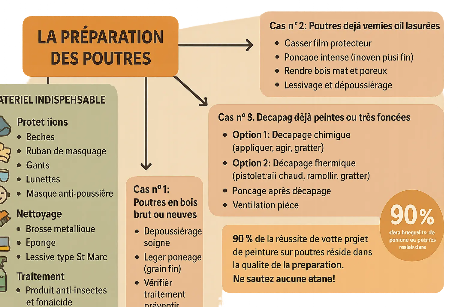 Peinture sur poutres en bois