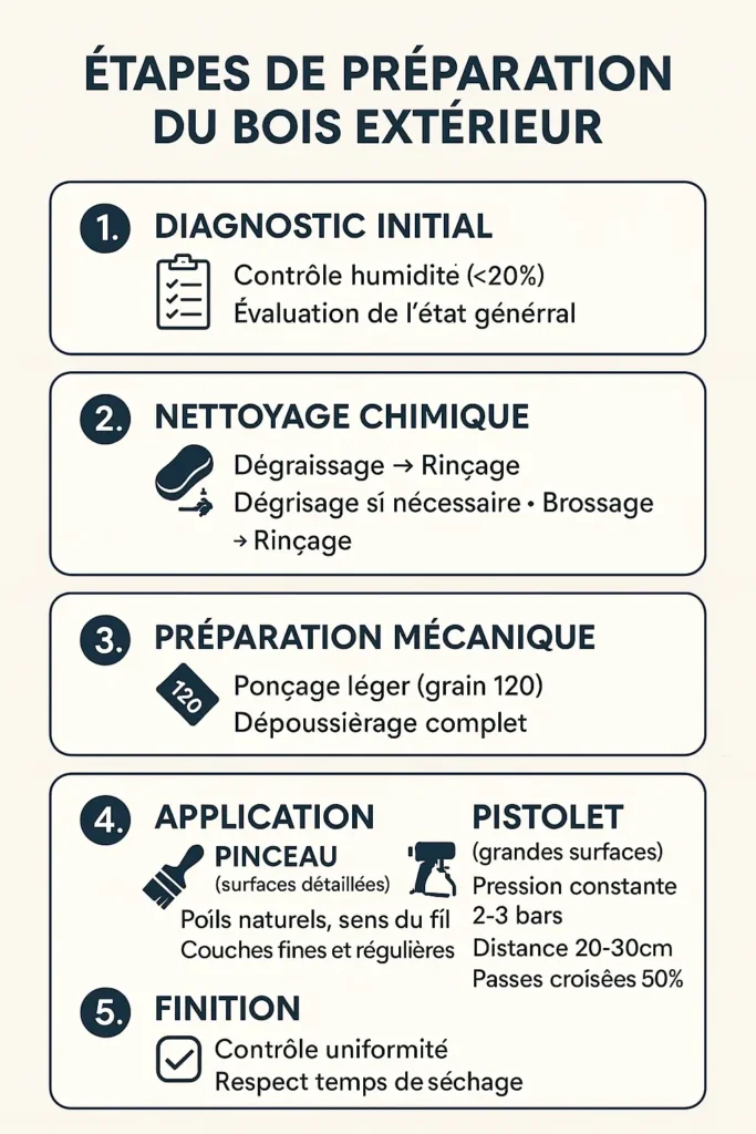 préparation du bois extérieur avant de lasurer ou saturer le bois
