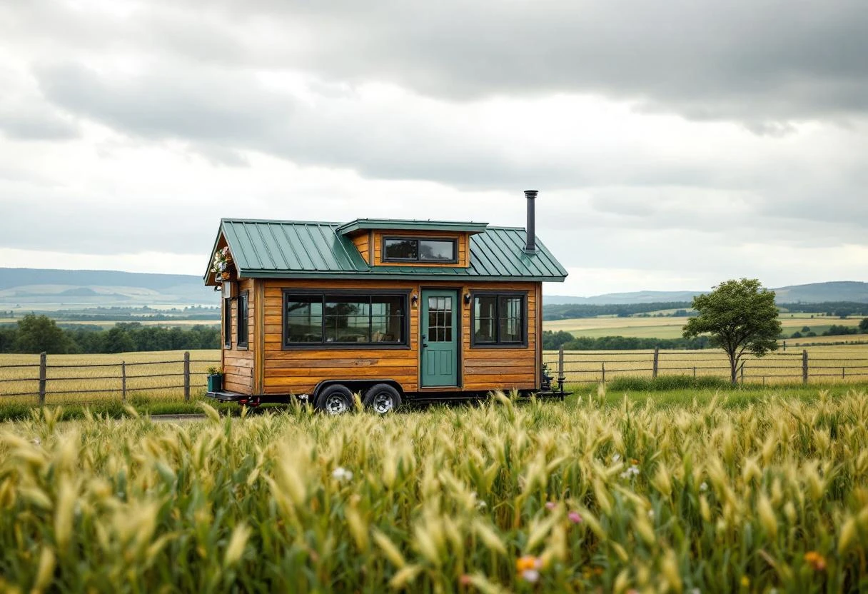 tiny house sur un terreain agricole