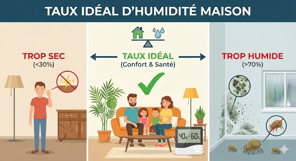 taux d'humidité idéal dans une maison