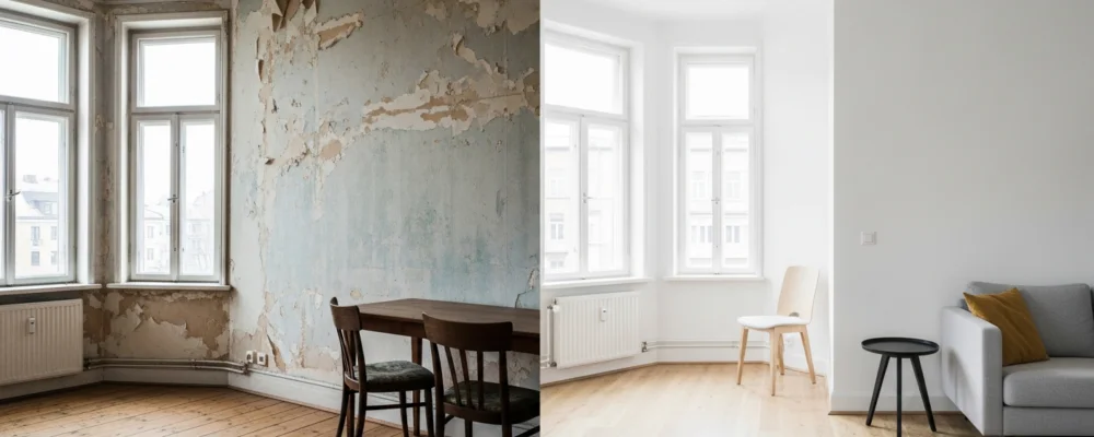 avant apres renovation maison
