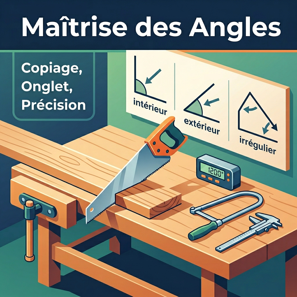 Infographie : plinthe bois pose angle