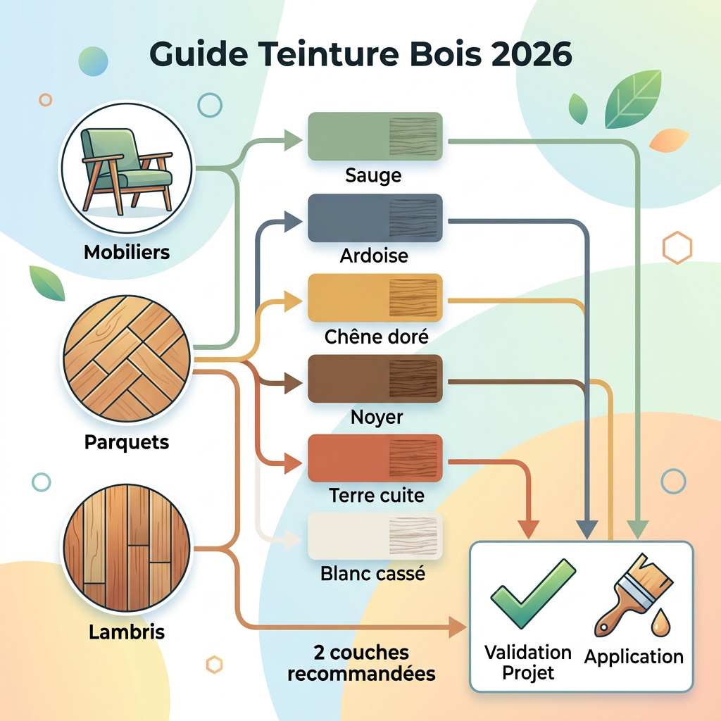 Infographie : teinture bois intérieur couleur