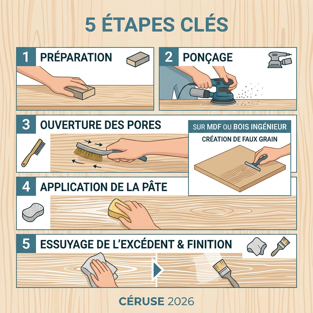 Infographie : céruser le bois technique