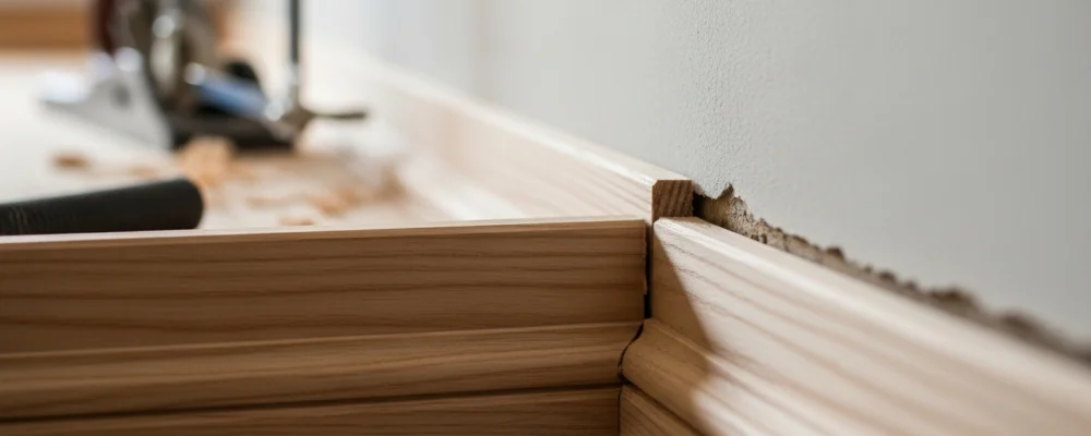 Poser des plinthes en bois sur mur irrégulier : techniques pro pour angles imparfaits — Poser des plinthes en bois : maîtriser les angles comme un pro (guide 2026)