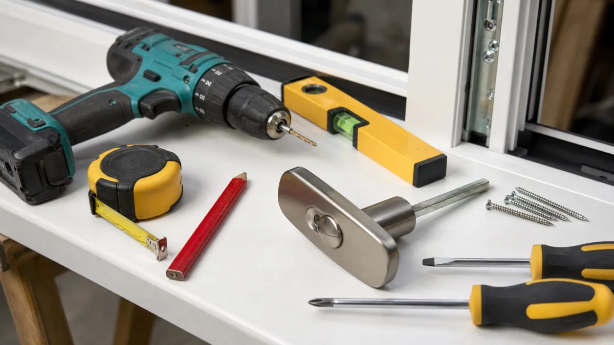 Le matériel nécessaire pour installer une poignée de porte extérieure — Comment rajouter poignée extérieure à porte-fenêtr...
