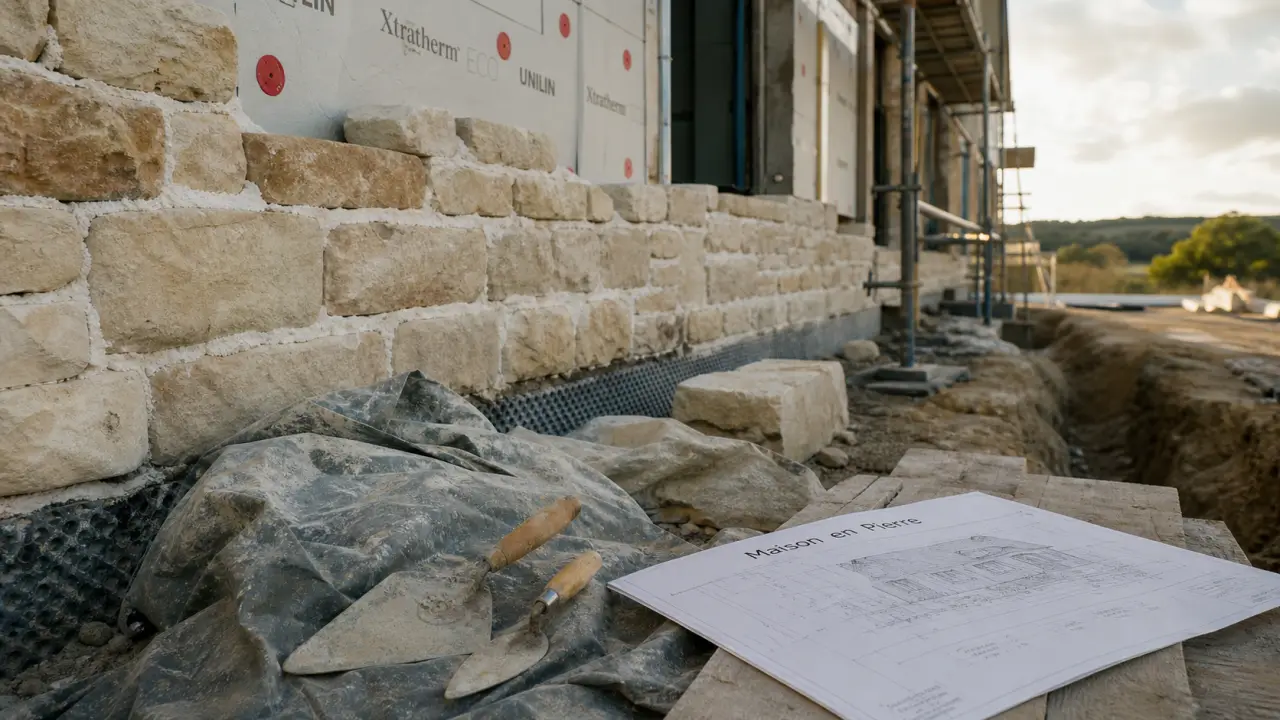 Construction maison en pierres : mur en pierre, drainage et humidité maîtrisée