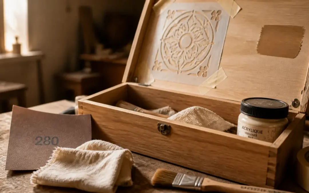 Décorer une boîte en bois sans rater la finition : peinture, papier, gravure et protection