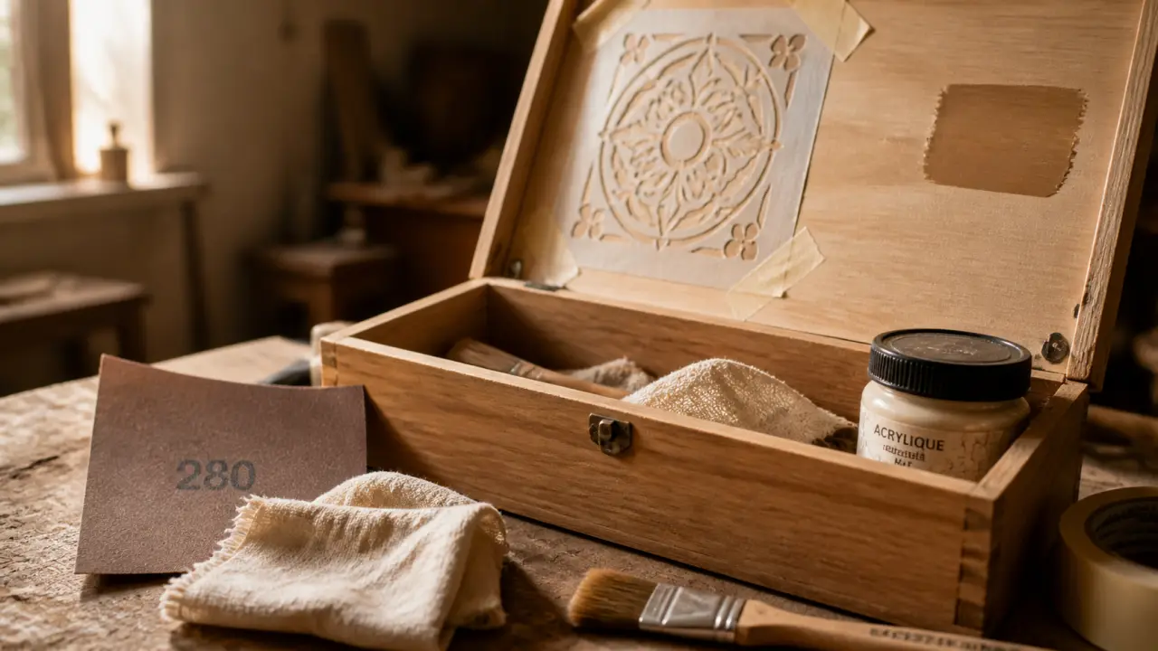 Décorer une boite en bois : peinture, papier, gravure et protection