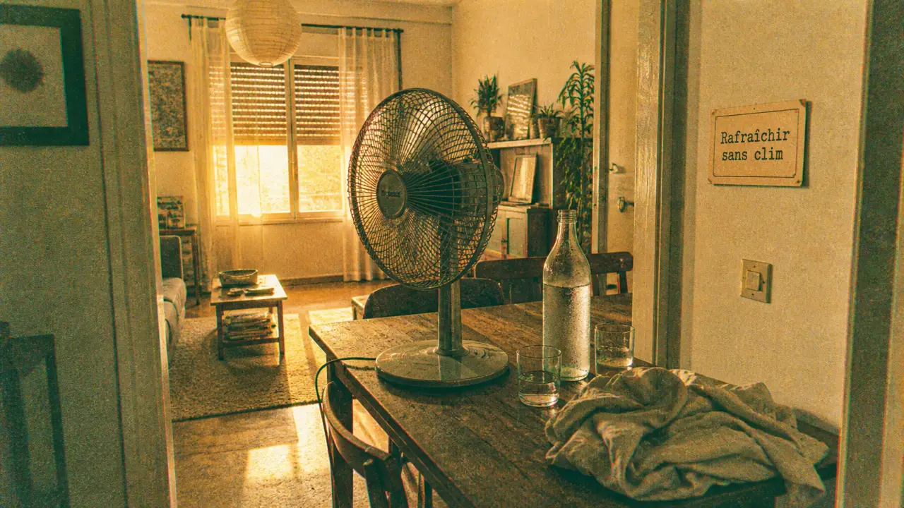 Rafraichir une piece sans clim : ventilateur et volets mi-fermés