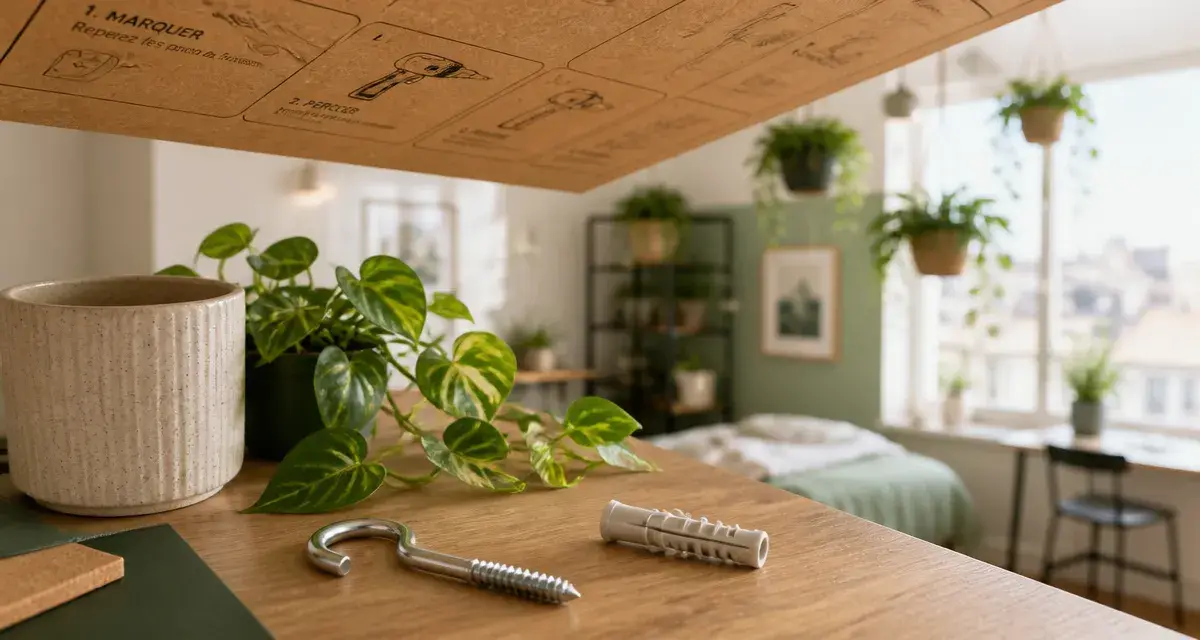 Suspendre plante plafond : crochet et cheville pour plantes suspendues