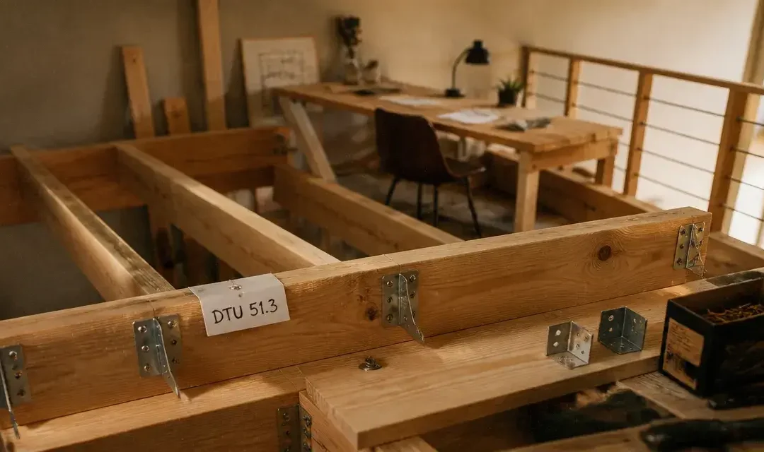 Mezzanine en bois : 4 essences adaptées et les règles de calcul pour une structure sécurisée
