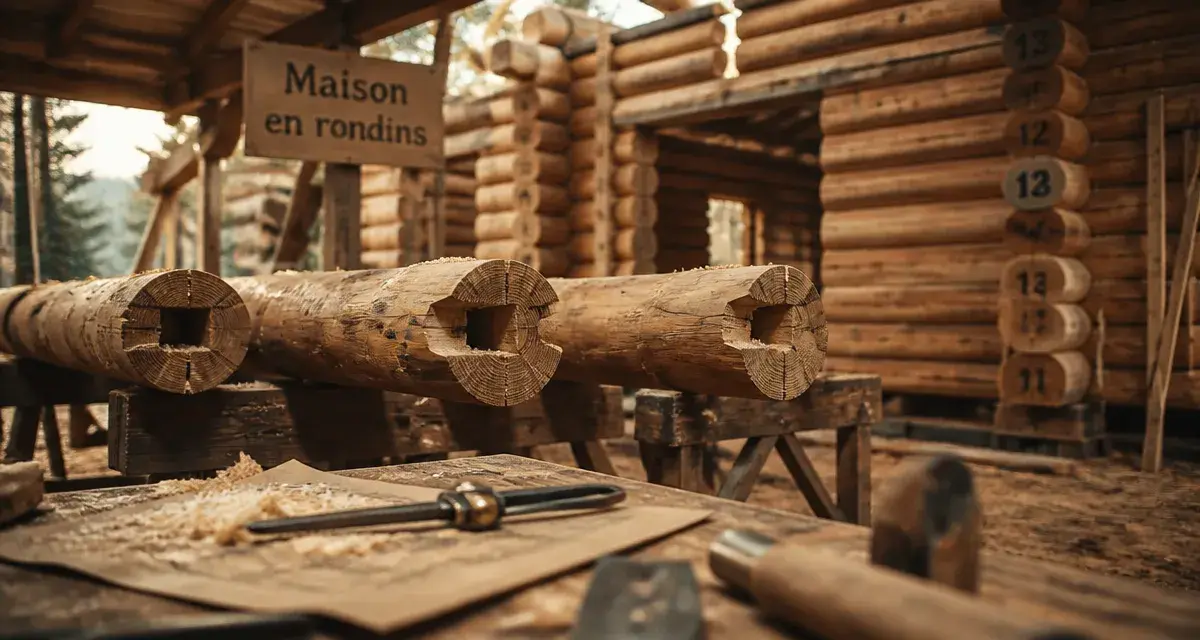 Rondin de bois maison : fuste durable en chantier, atelier de montage de rondins