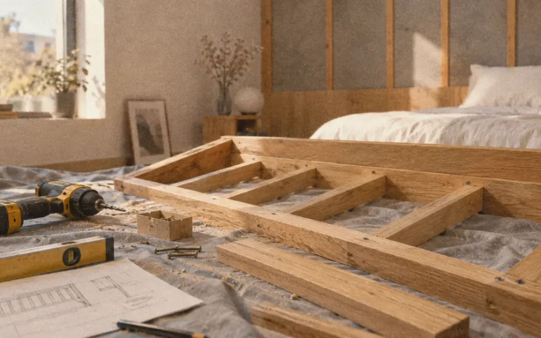 Fabriquer une tête de lit en bois : pré-perçage, tasseaux et fixation au mur