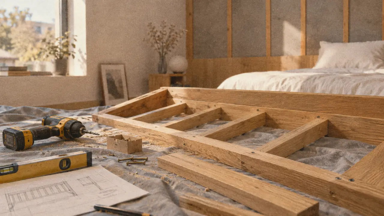 Faire une tete de lit en bois : pré-perçage, tasseaux et fixation au mur
