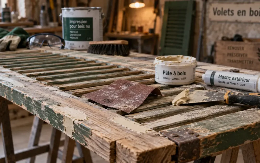Rénover des volets en bois : pourquoi le décapage total fait souvent perdre du temps